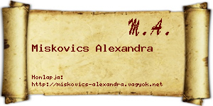 Miskovics Alexandra névjegykártya